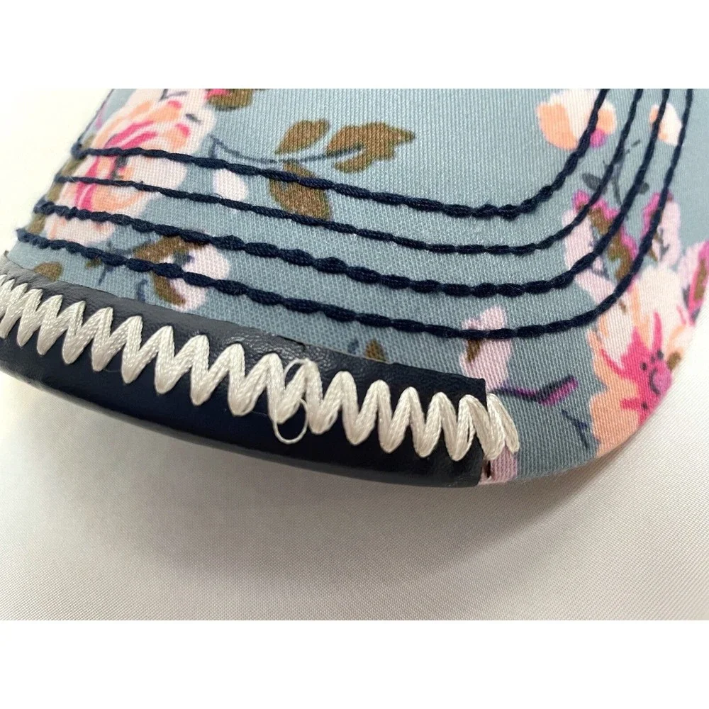 Miami Beach Robin Ruth Blue Floral‎ Hat Embroidery Snapback